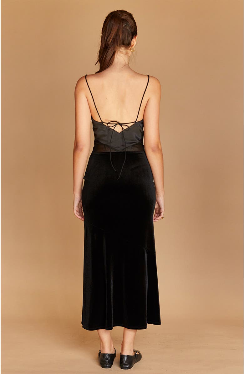 CRESCENT Mixed Media Midi Dress, Alternate, color, 