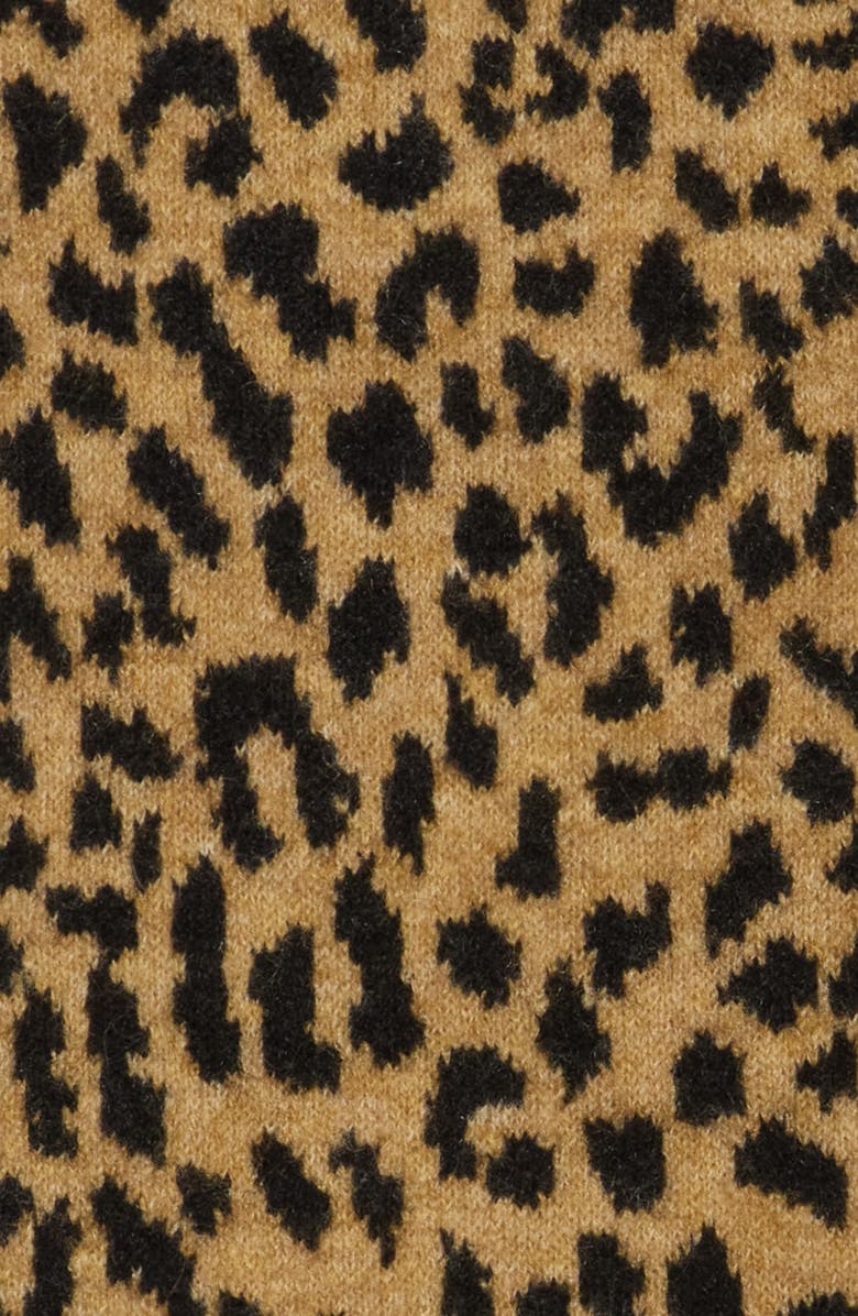 Kate Spade New York Modern Leopard Print Scarf, Alternate, color, Black/ Light Tobacco
