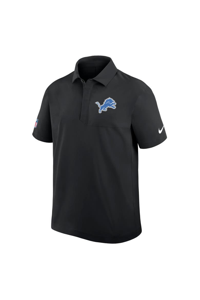 Men's Nike Black Detroit Lions Sideline Woven Dri-FIT Polo, Alternate, color, Black