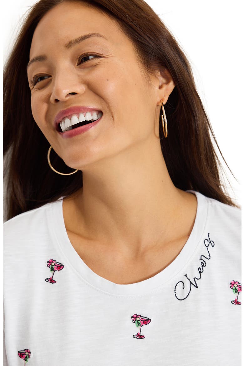 Hula Days Lux Embroidered T-Shirt, Alternate, color, WHITE