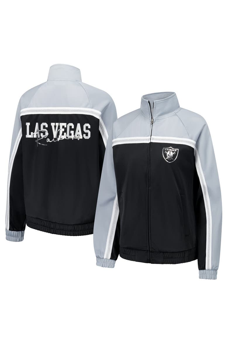 Women's G-III 4Her by Carl Banks Black Las Vegas Raiders Post Game Full-Zip Track Jacket, Main, color, Black