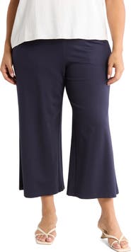 MAX STUDIO Ponte Knit Crop Wide Leg Pants