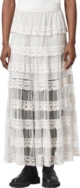 AllSaints Maggie Lace Ruffle Maxi Skirt