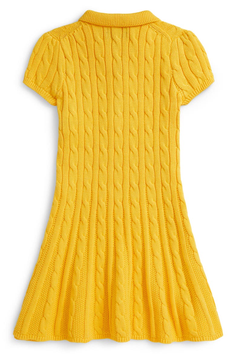 Kids' Cotton Cable Knit Sweater Dress, Alternate, color, YELLOW