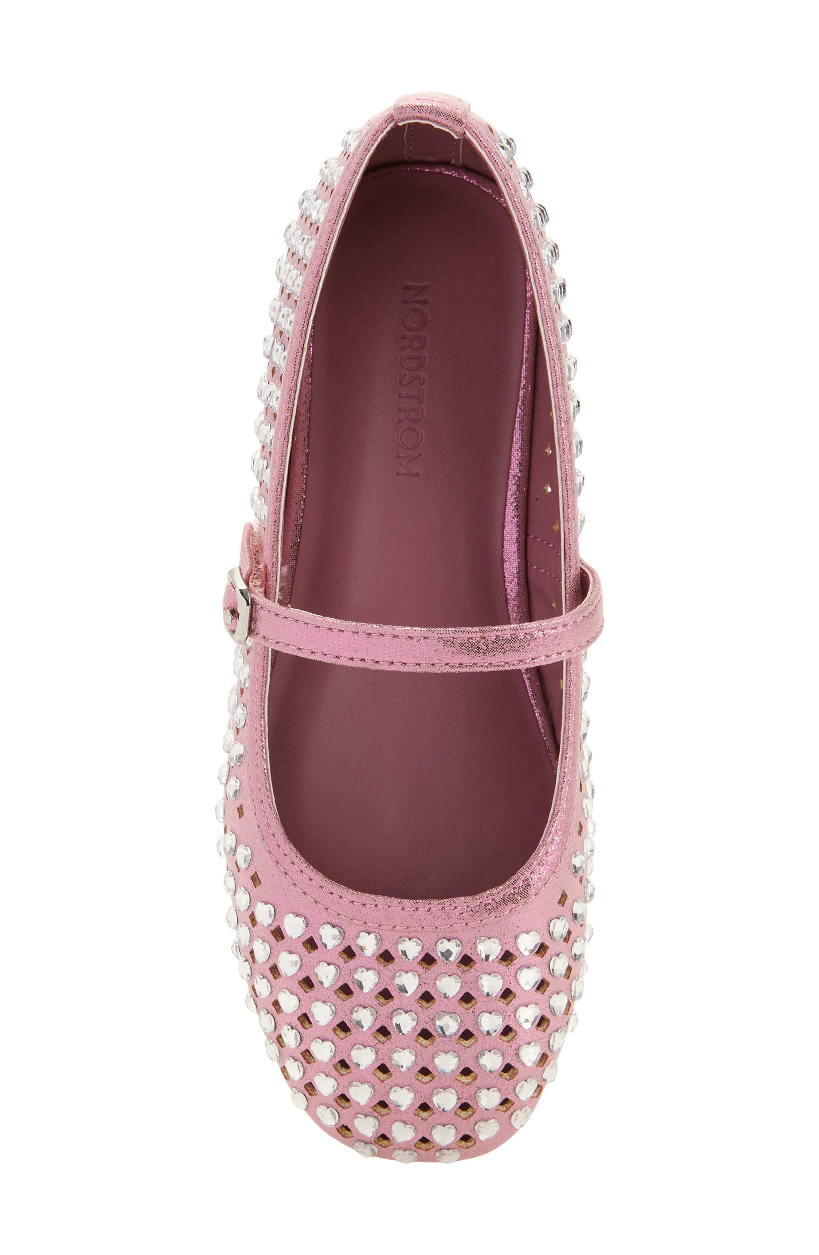 Kids' Farrah Jeweled Mary Jane Flat, Alternate, color, PINK METALLIC
