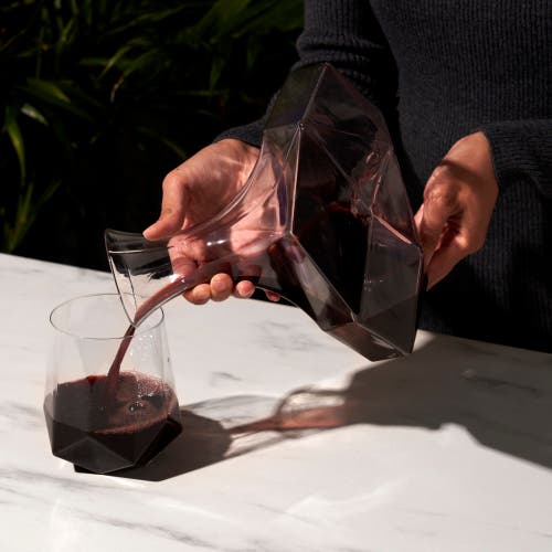 Viski Seneca Crystal Faceted Wine Decanter In Clear