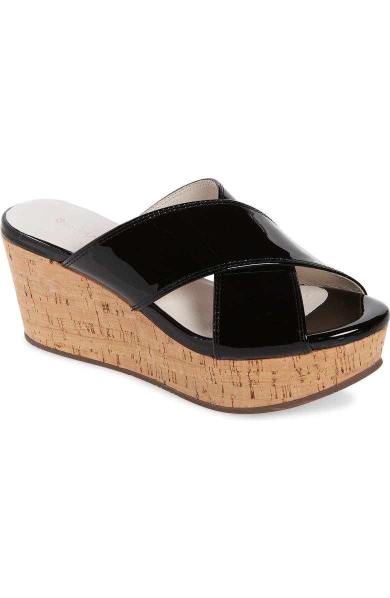 Chocolat Blu Crisscross Wedge Slide Sandal, Main, color,