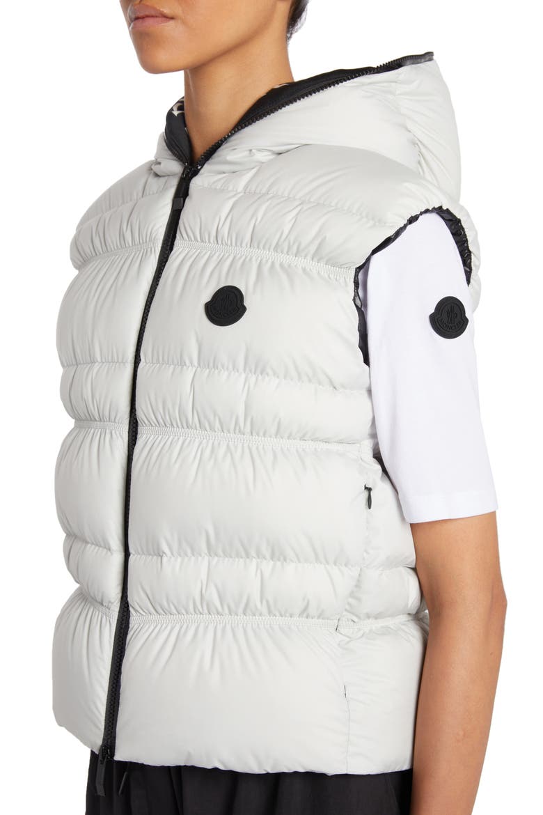 Weser Hooded Down Puffer Vest, Alternate, color, ICE