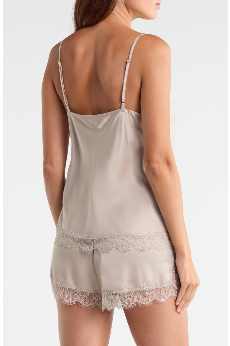Scalloped Lace Trim Satin Camisole, Alternate, color, BEIGE STRING