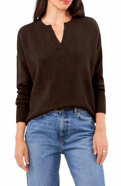 Vince Camuto Drop Shoulder V-Neck Sweater