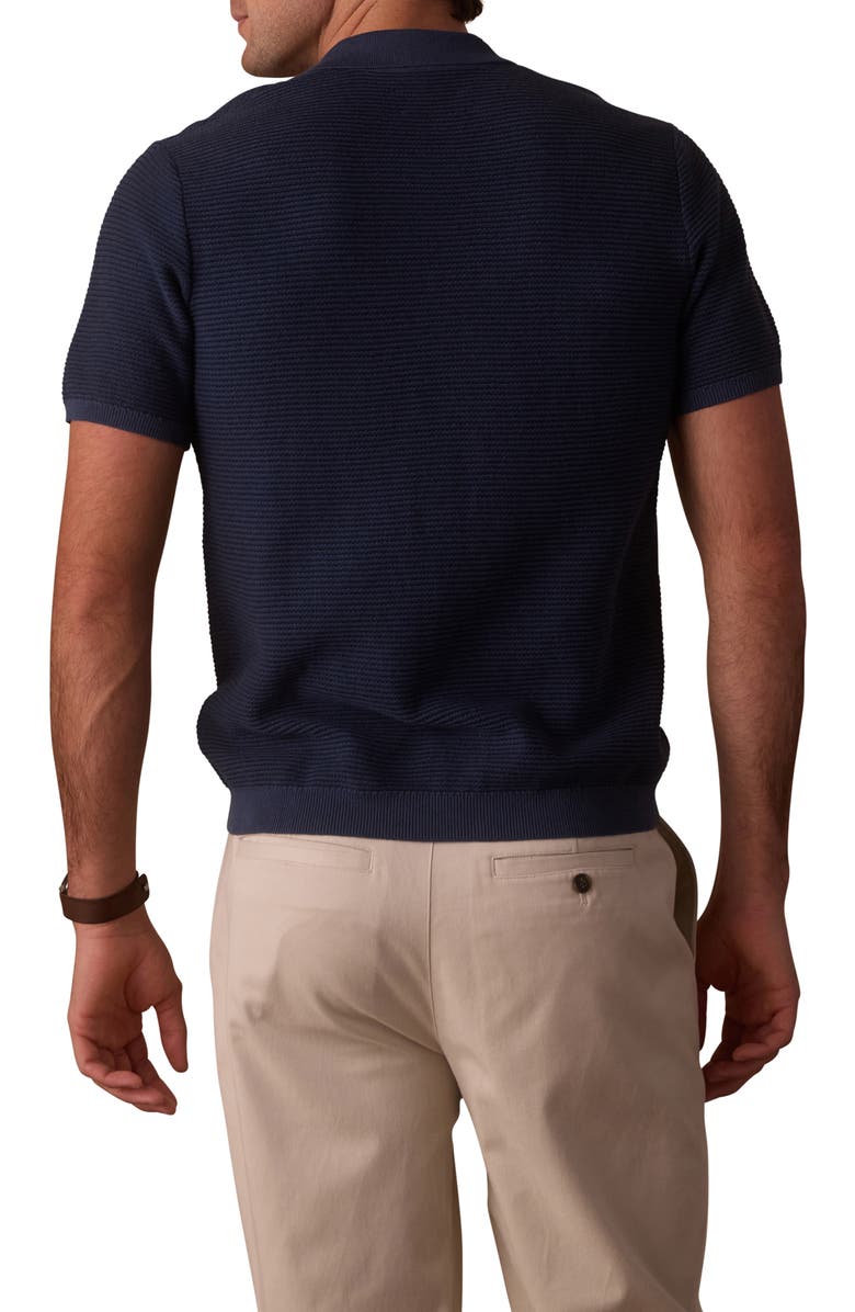 The Normal Brand Robles Bird's Eye Knit Camp Shirt, Alternate, color, Denim/ Dark Navy