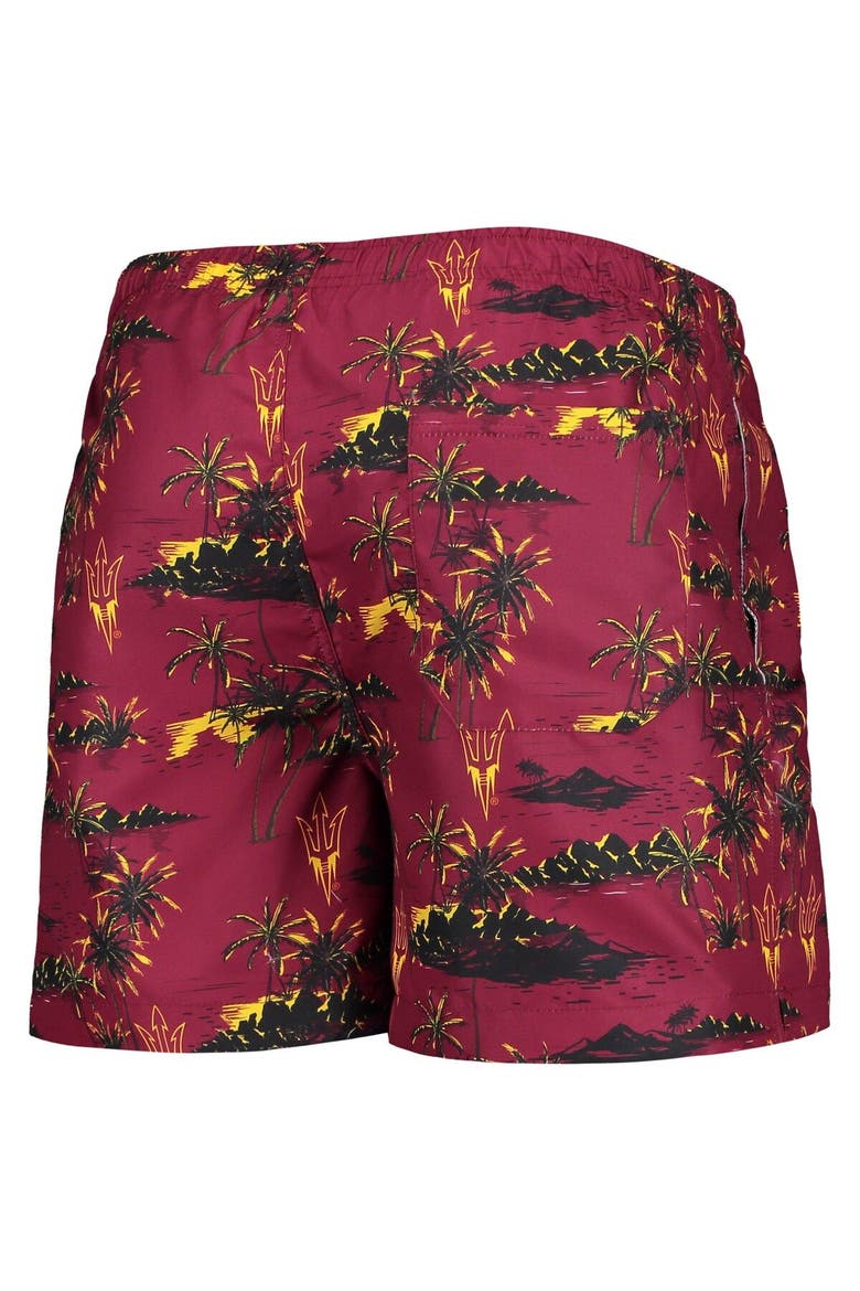 Men's FOCO Maroon Arizona State Sun Devils Island Palm Swim Trunks, Alternate, color, Maroon