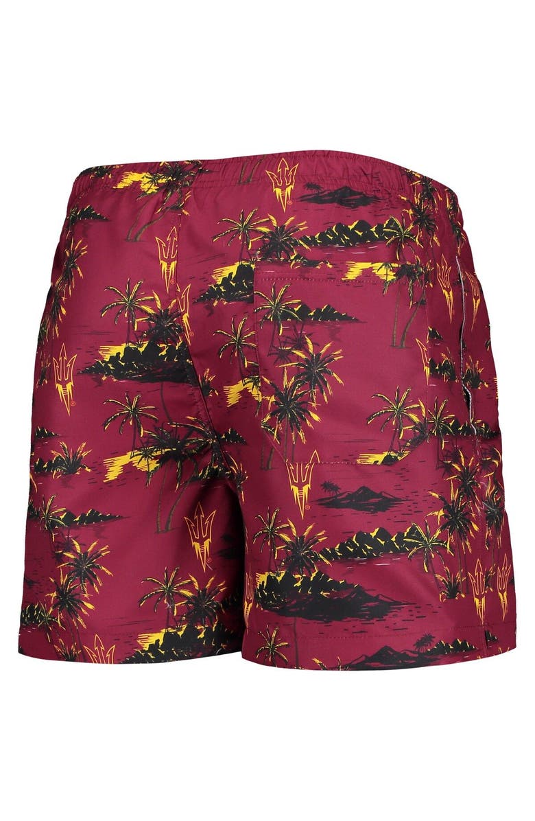 FOCO Men's FOCO Maroon Arizona State Sun Devils Island Palm Swim Trunks, Alternate, color, Maroon