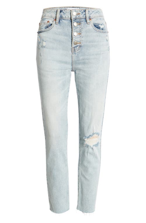 Daze Daily Driver High Waist Button Fly Straight Leg Jeans In Winner