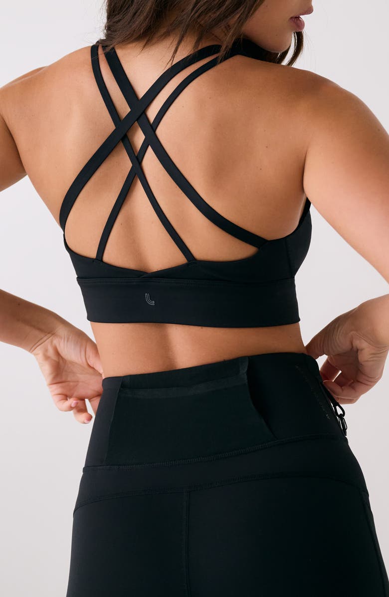Lole Action Strappy Sports Bra, Alternate, color, Black