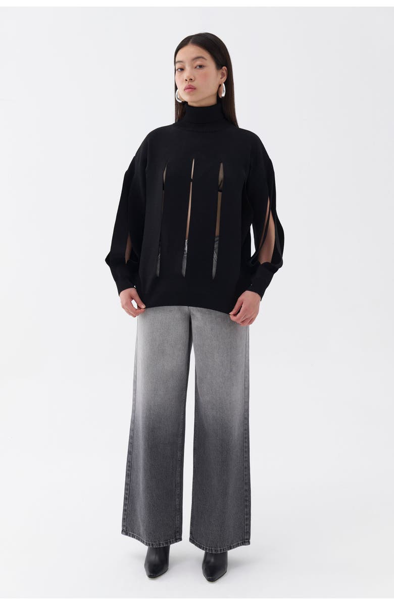 Nocturne Knitted Sweater with Cut-Out Detail, Alternate, color, 