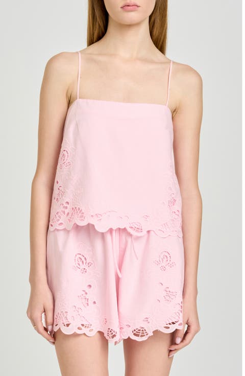 x Hannah Lovey Porter Lola Embroidered Detail Cotton Camisole (Nordstrom Exclusive)