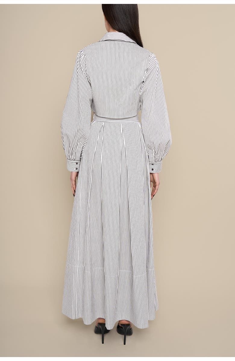 Contessa Mills Dolores Striped Peter Pan Collar Cropped Top, Alternate, color, Black-White