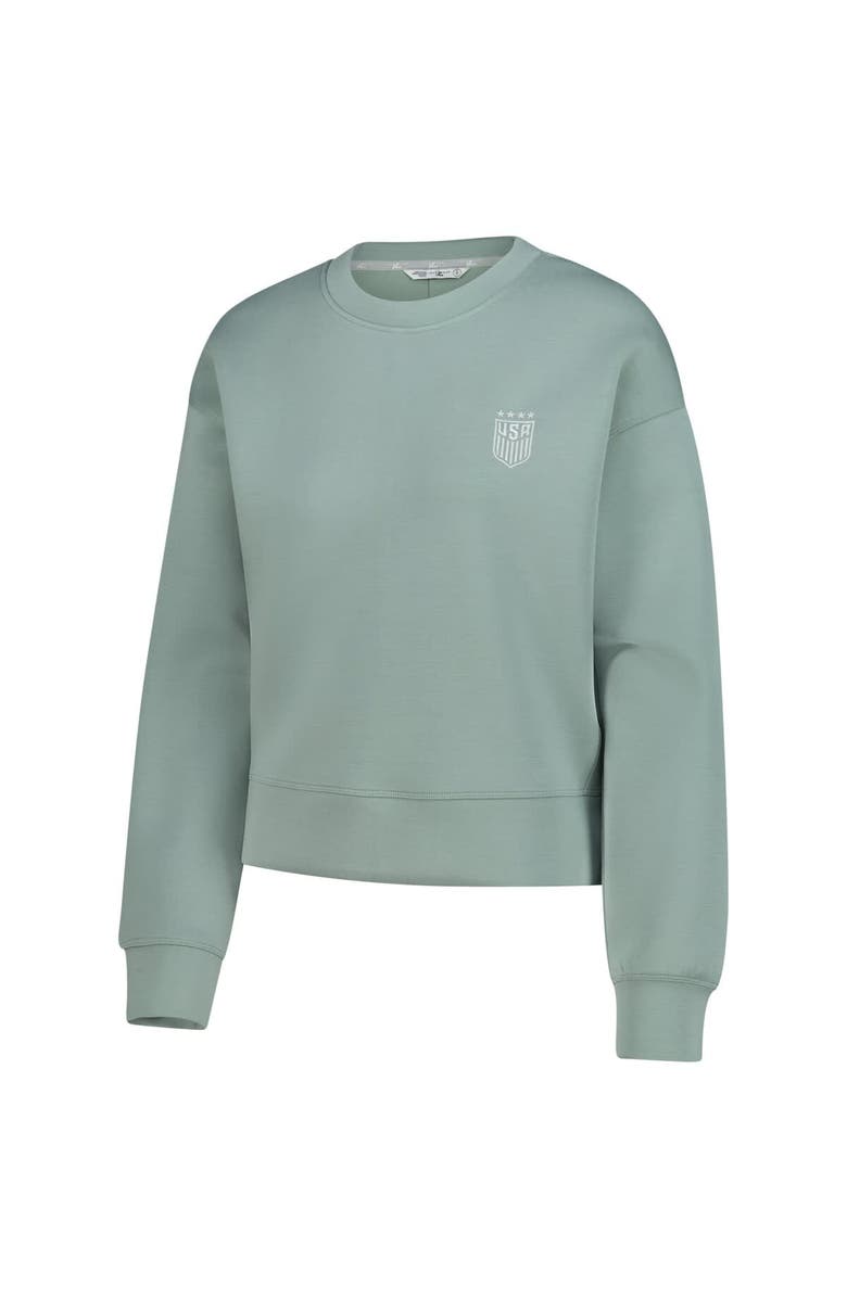 LEVELWEAR Women's Levelwear  Green USWNT Luxe Sponge Tri-Blend Pullover Sweatshirt, Alternate, color, Green