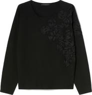 Marina Rinaldi Ravello Floral Embroidered Sweater