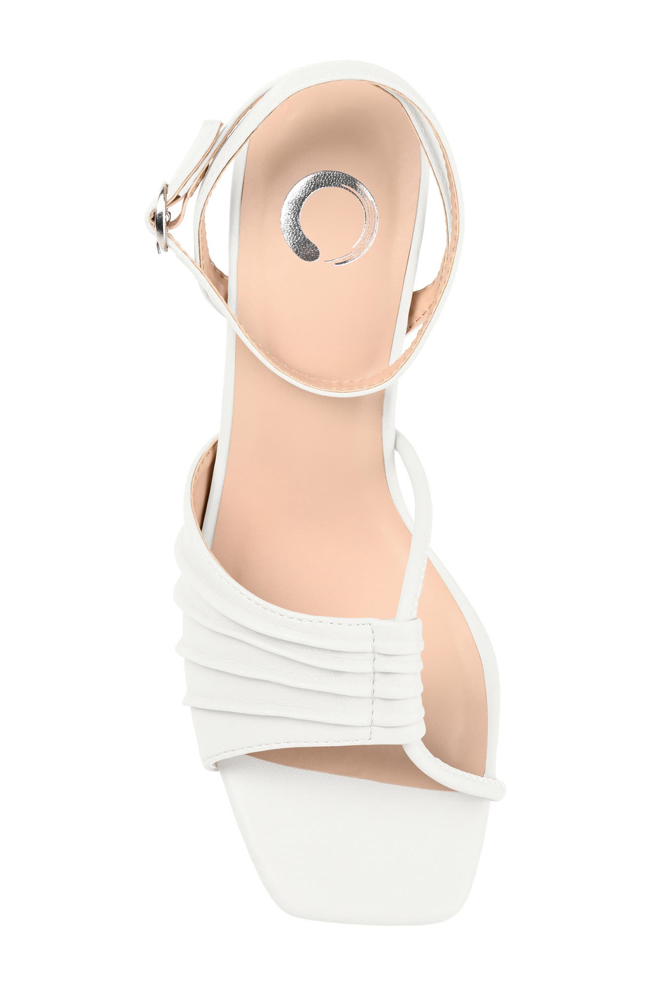 Journee Collection Shillo Pleated Sandal, Alternate, color, White