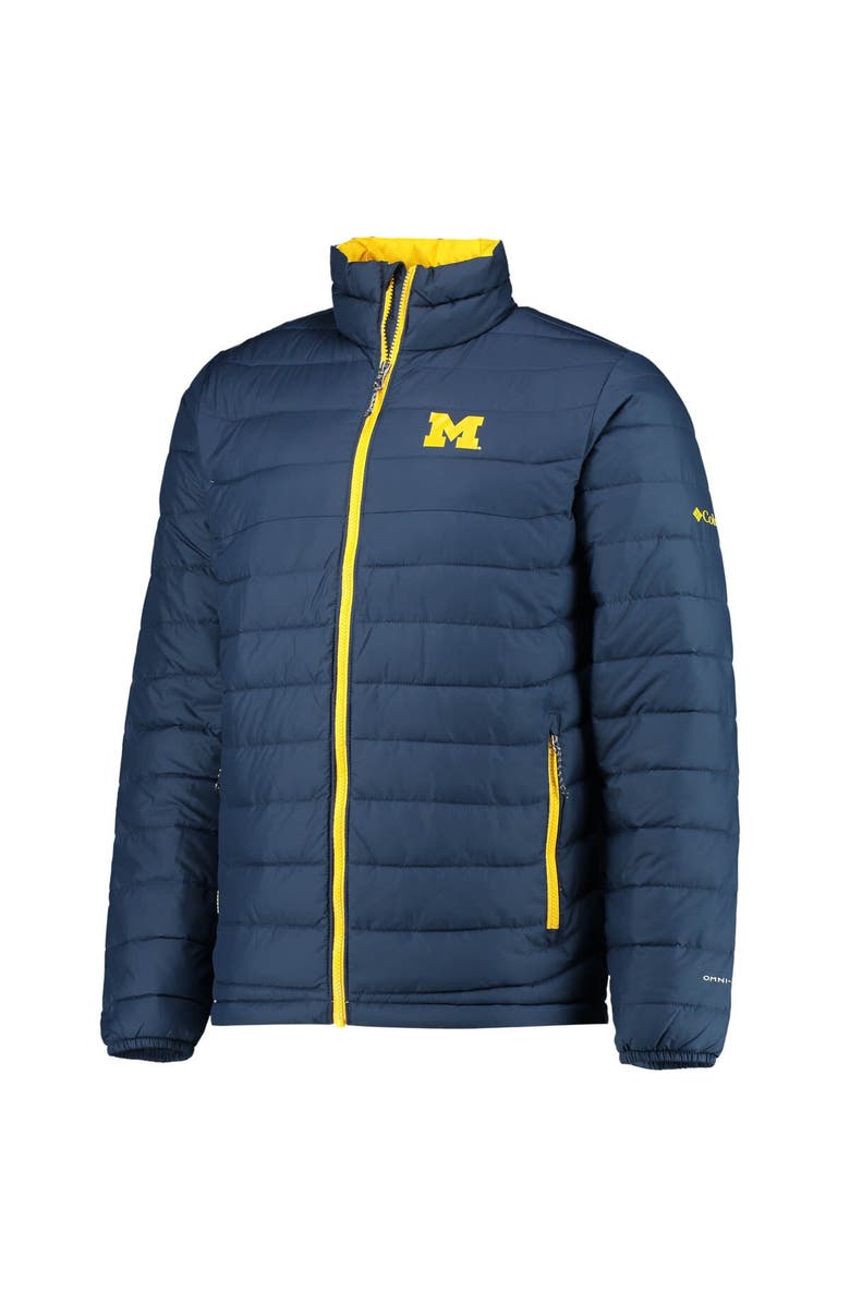Columbia Men's Columbia Navy Michigan Wolverines Powder Lite Omni-Heat Reflective Full-Zip Jacket, Alternate, color, 
