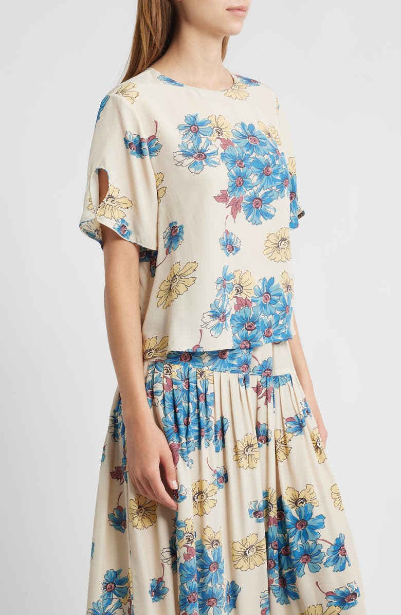 THE GREAT. The Mandolin Floral Top, Alternate, color, Sun Gold Floral