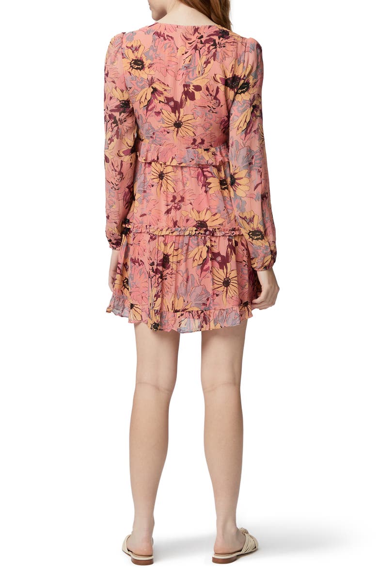PAIGE Misty Ruffle Long Sleeve Silk Dress, Alternate, color, 