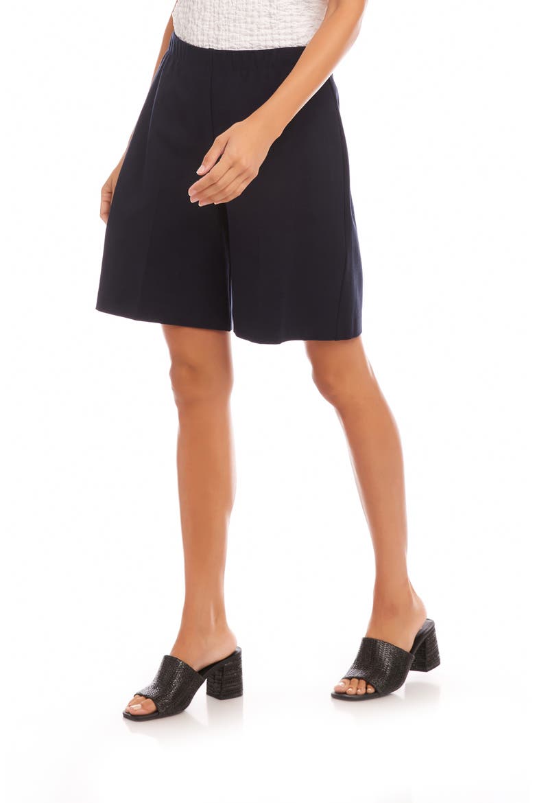 High Waist Stretch Twill Shorts, Alternate, color, NAVY