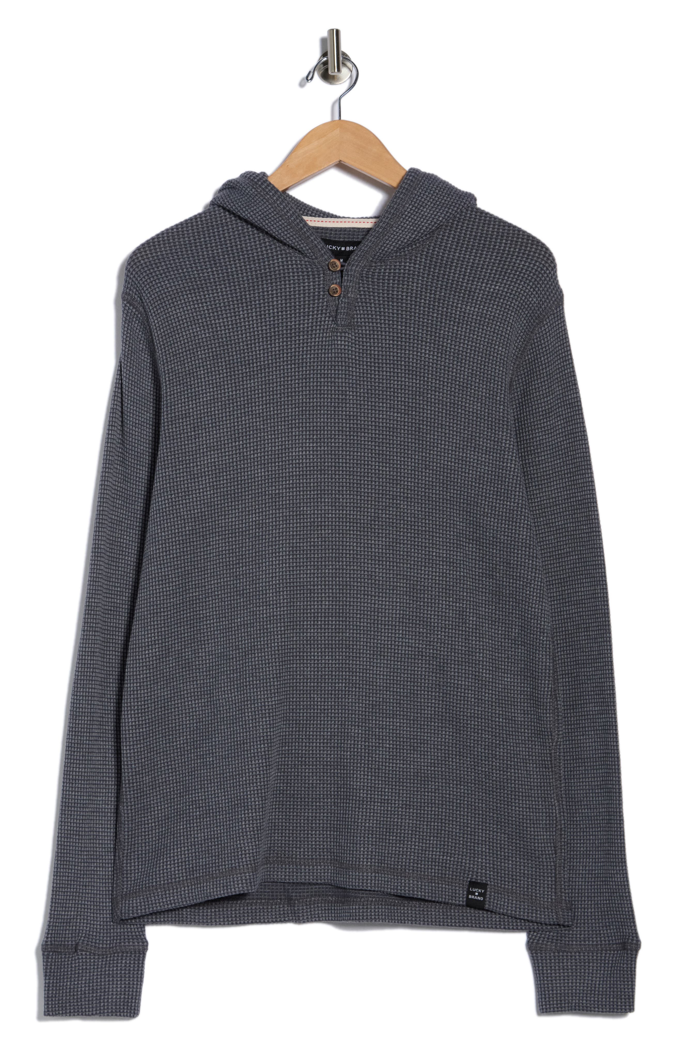 Lucky Brand Waffle Fleece Henley Hoodie