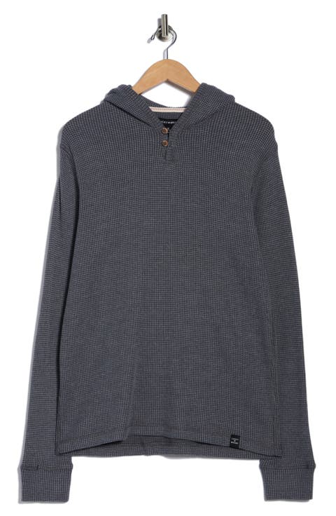 Waffle Fleece Henley Hoodie