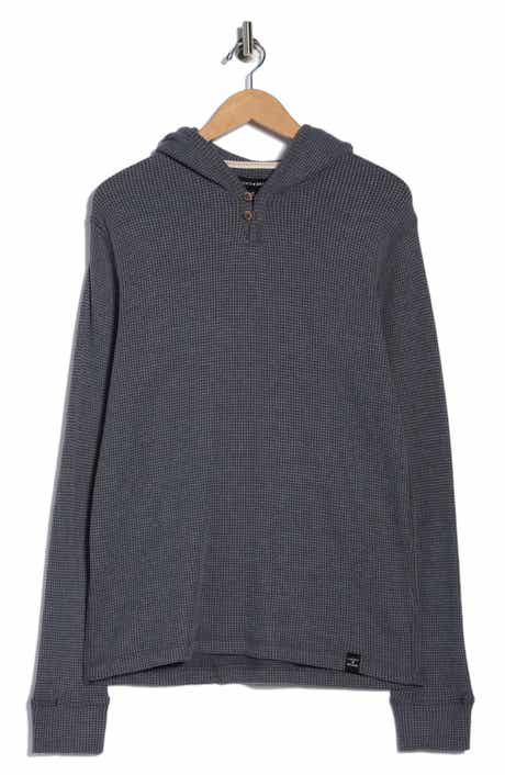 Lucky Brand Waffle Fleece Henley Hoodie