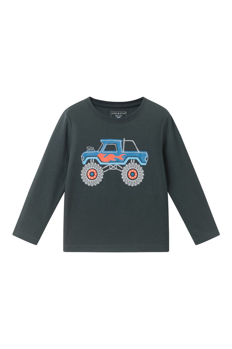 Kids' Monster Truck Two-Piece Pajamas, Alternate, color, GYA