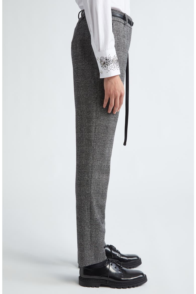 Gerico Slim Fit Belted Check Trousers, Alternate, color, MEDIUM GREY