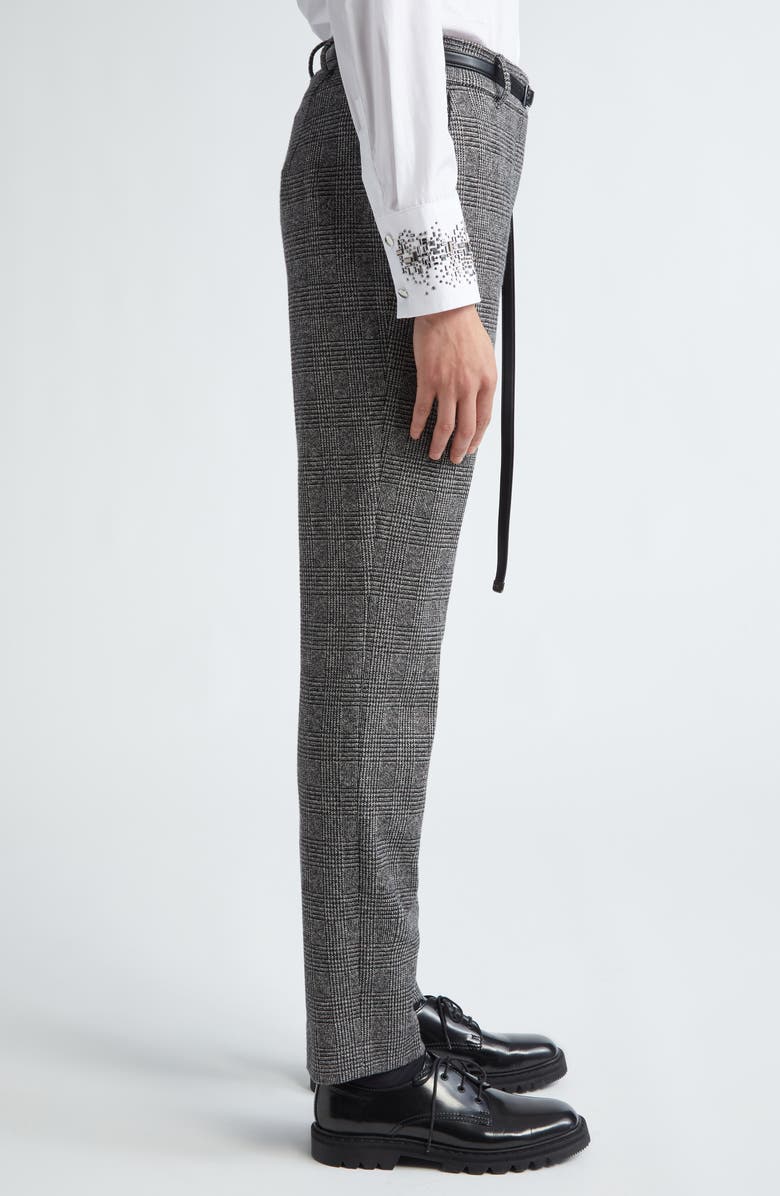 Max Mara Studio Gerico Slim Fit Belted Check Trousers, Alternate, color,