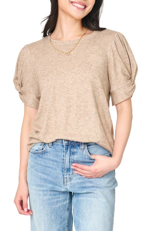 Twist Puff Sleeve Luxe T-Shirt