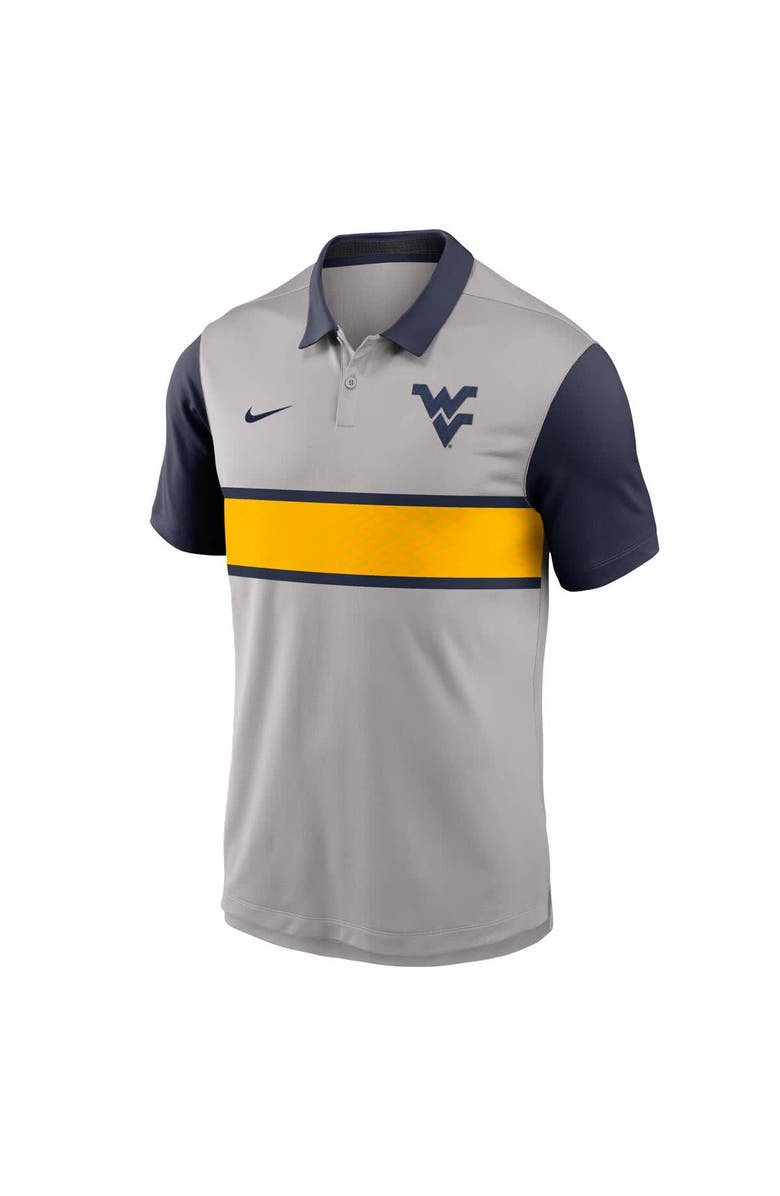 Nike Men's Nike Gray/Navy West Virginia Mountaineers Vapor Performance Polo, Alternate, color, Gray