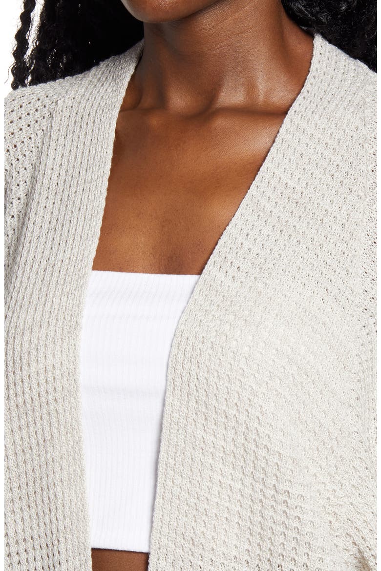 Dolman Waffle Cardigan, Alternate, color, GREY LIGHT HEATHER