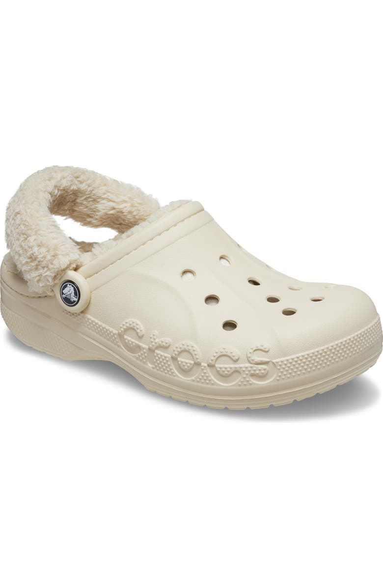 CROCS Baya Faux Fur Lined Clog, Main, color, Winter White