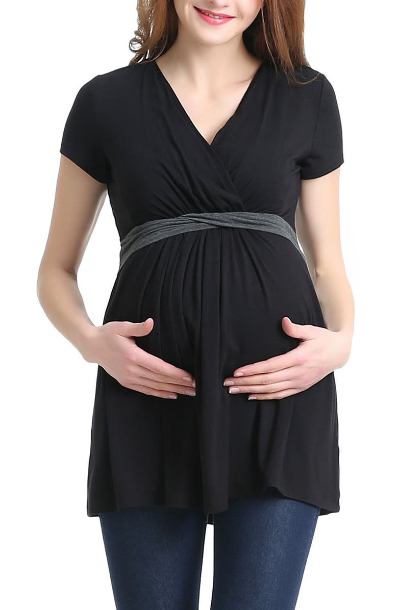 Kimi and Kai Jasmine Belted Maternity/Nursing Surplice Top, Main, color, 