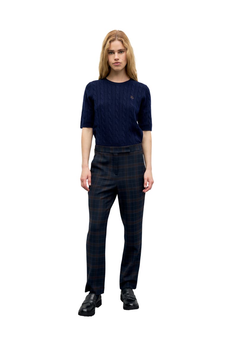 Misa Mid Rise Ankle Grazer Trousers, Alternate, color, Navy Blue