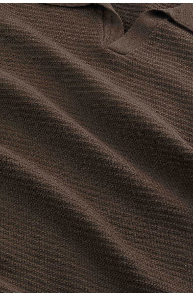 NN07 Paul 60019 Long Sleeve Ribbed Organic Cotton Polo Sweater, Alternate, color, Demitasse