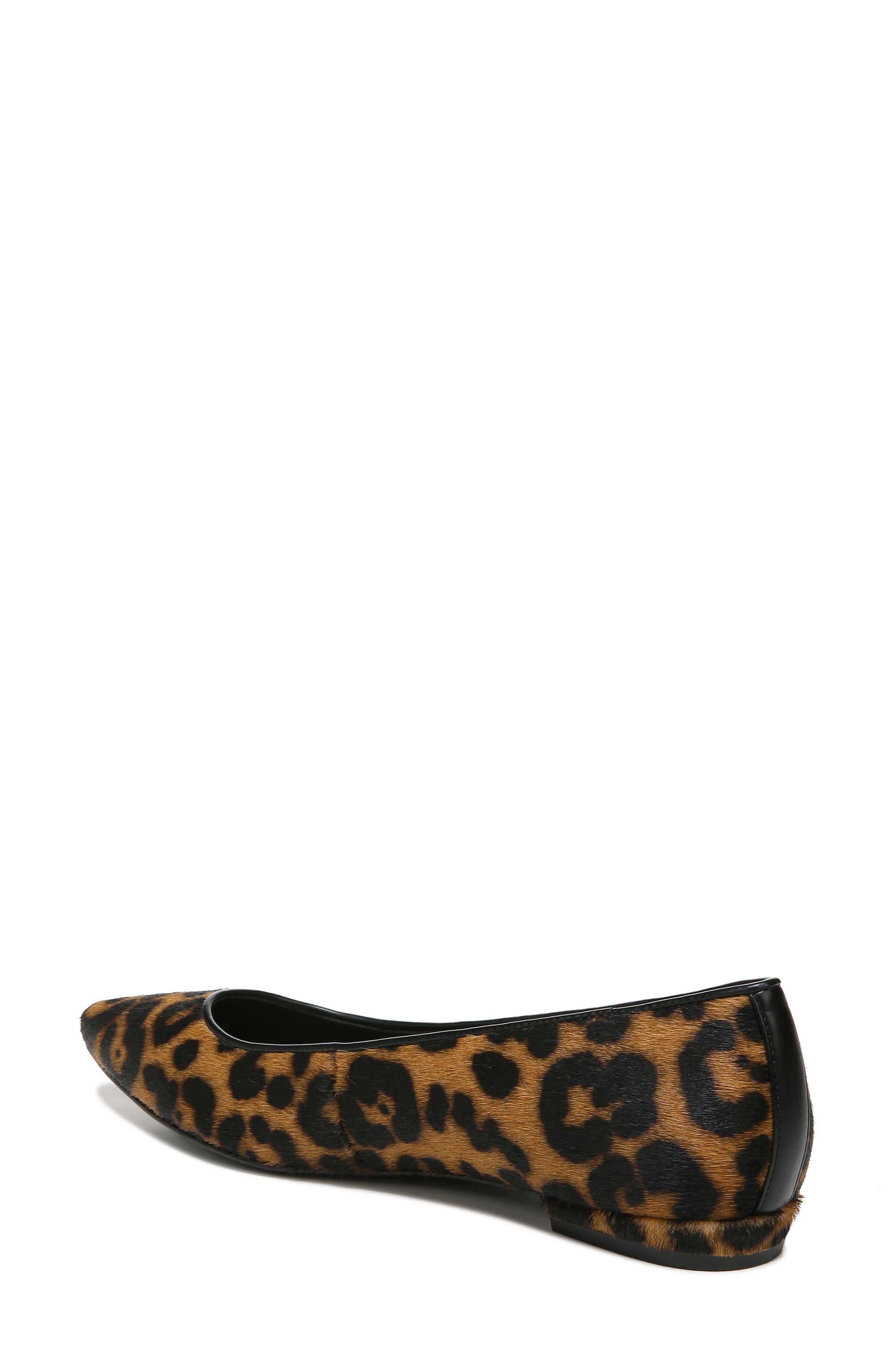Lena Pointed Toe Flat, Alternate, color, TAN LEOPARD CALF HAIR