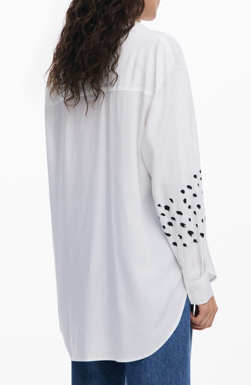Desigual Print High-low Shirt In White