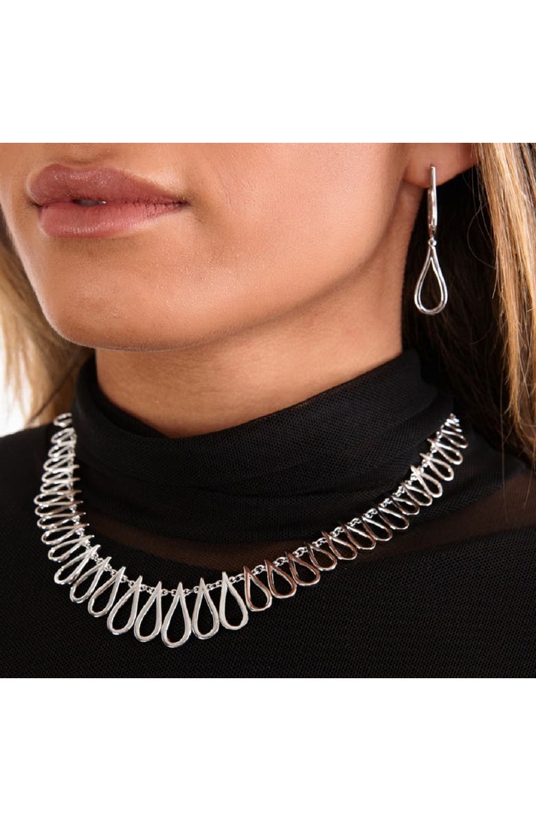 Lucy Quartermaine Double Petal Earrings, Alternate, color, Sterling Silver