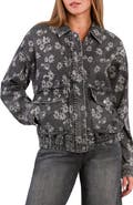 HINT OF BLU Floral Stretch Denim Jacket