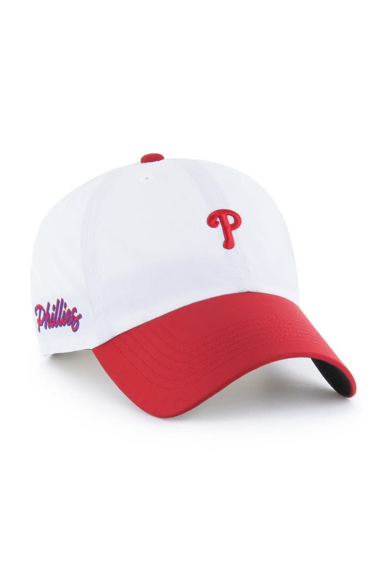 Men's '47 White/Red Philadelphia Phillies Vista Mini Clean Up brrr° Adjustable Hat, Alternate, color, White