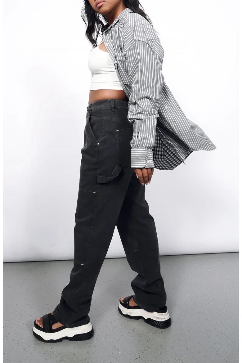 The Essential Long Sleeve Oversized Wrap Button Up, Alternate, color, STRIPE GREY