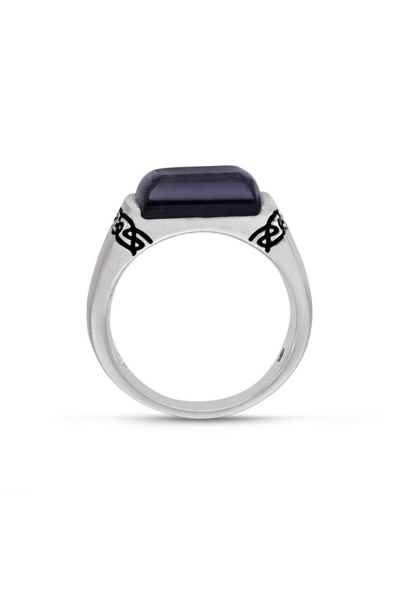 Blue Pietersite Celtic Sterling Silver Men Signet Ring, Alternate, color, Silver