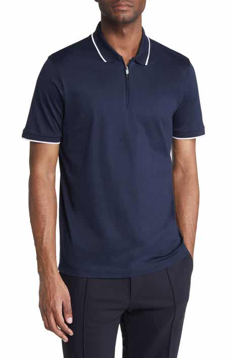 BOSS Polston Tipped Zip Polo